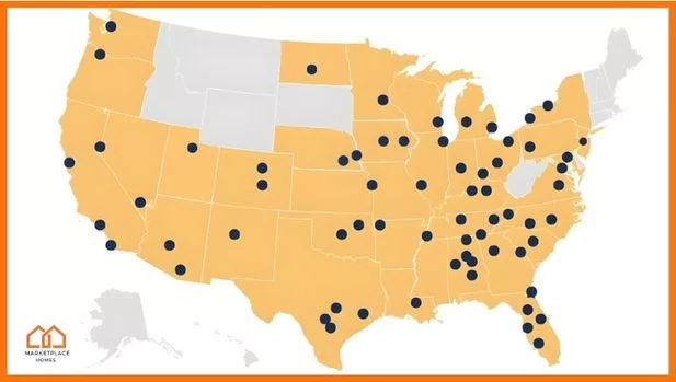 marketplace homes map of markets and locations